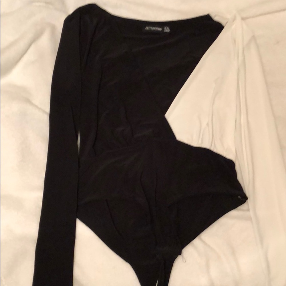 Black/white thong pretty little thing bodysuit